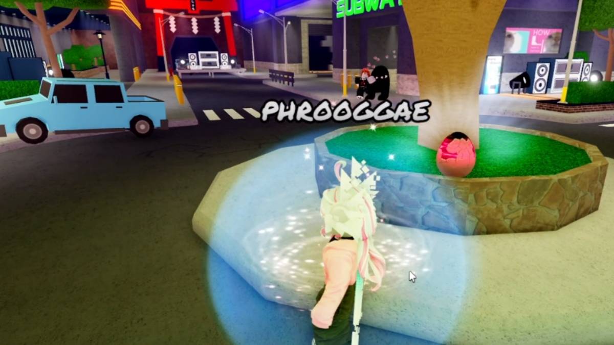 Egg next to a tree in Funky Friday