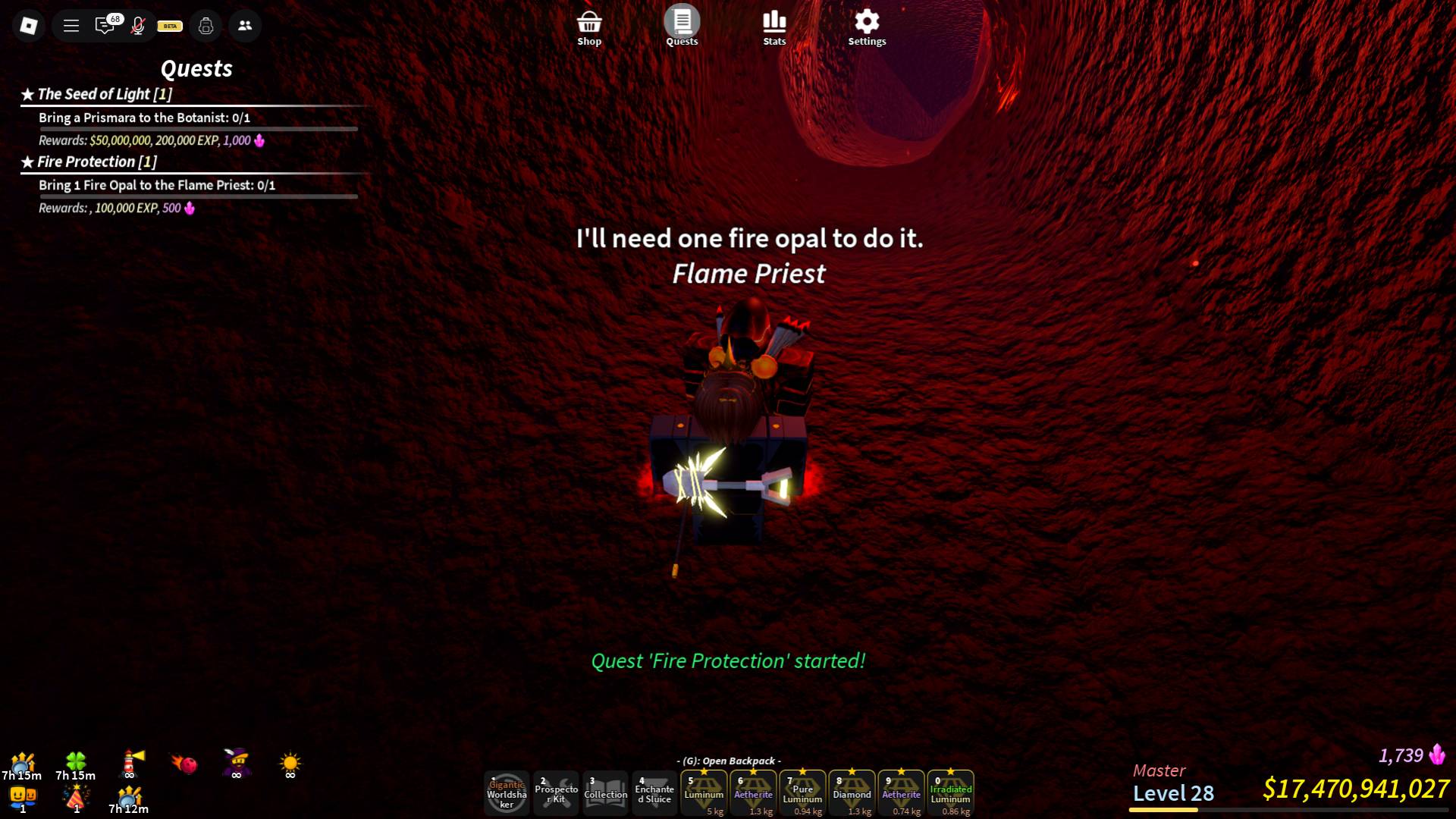 How to enter the volcano in Prospecting Roblox experience