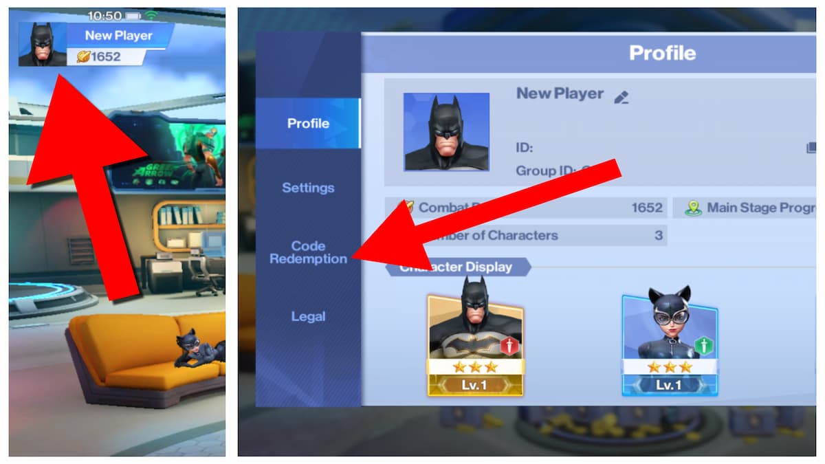 How to redeem codes in DC Worlds Collide