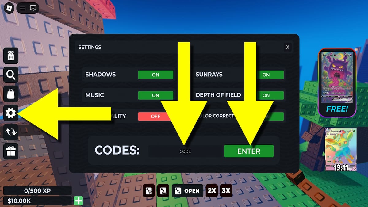 How to redeem TCG Pack RNG codes