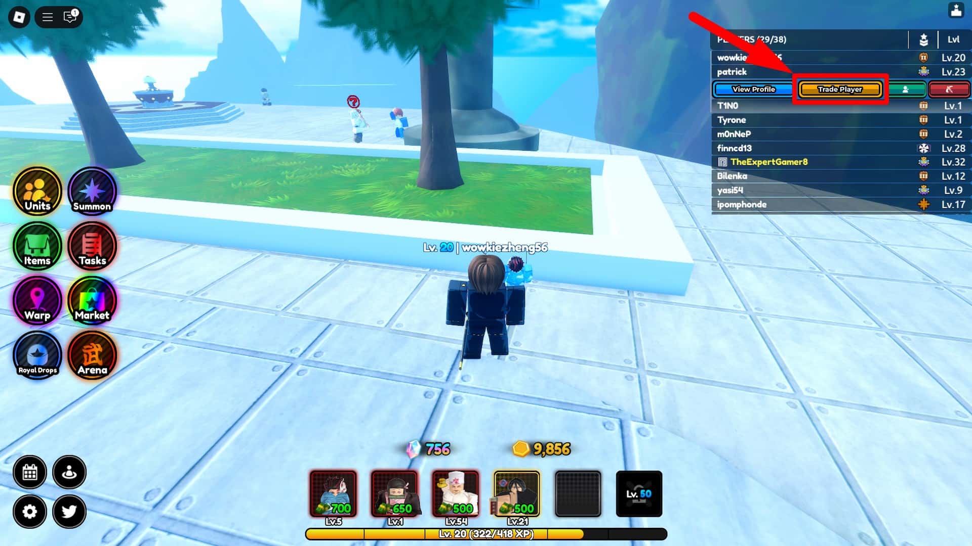 How to trade in the All Star Tower Defense X Roblox experience