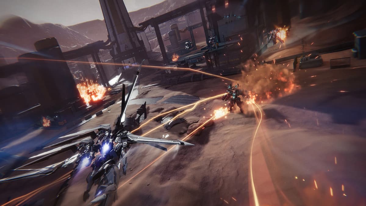 Mechs fighting in Mecha break