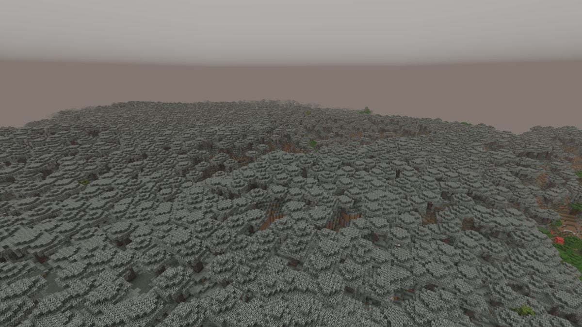 Minecraft pale garden as far as the eye can see