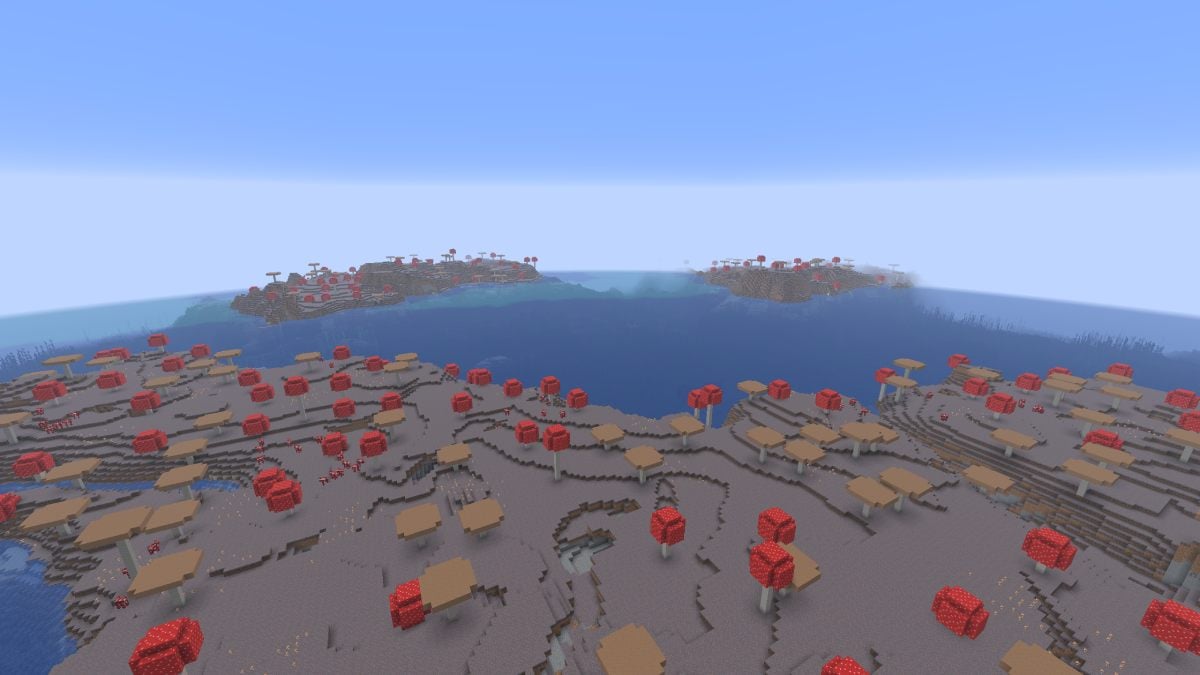Giant Mushroom islands in the sea minecraft