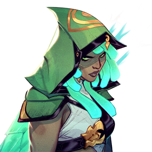 Supervive Myth character icon green hood woman