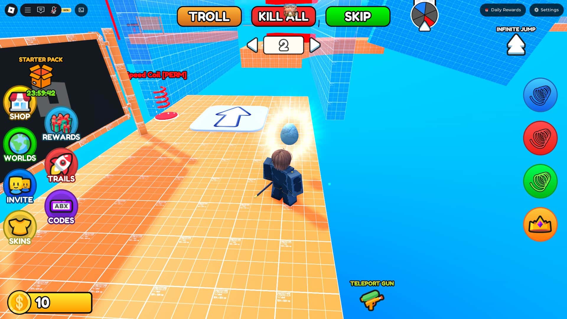 How to get the ice biome egg in the Parkour Rush experience in the Roblox The Hatch event.