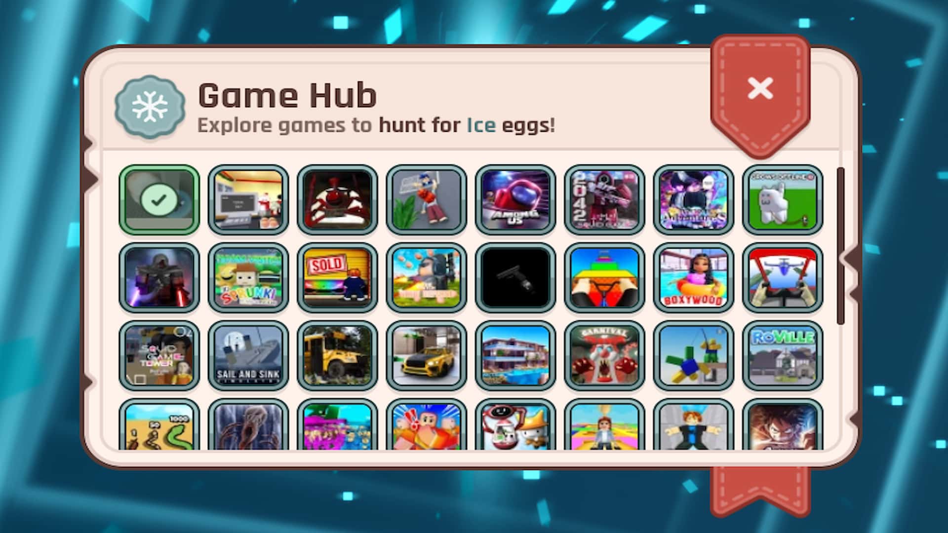 Ice biome egg experiences list in Roblox The Hatch event.