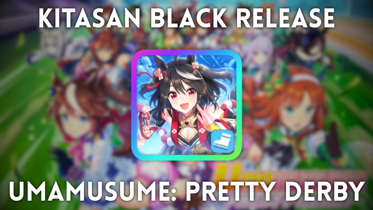 Cover image of Umamusume: Pretty Derby on Steam with the Kitasan Black Support Card in the foreground.