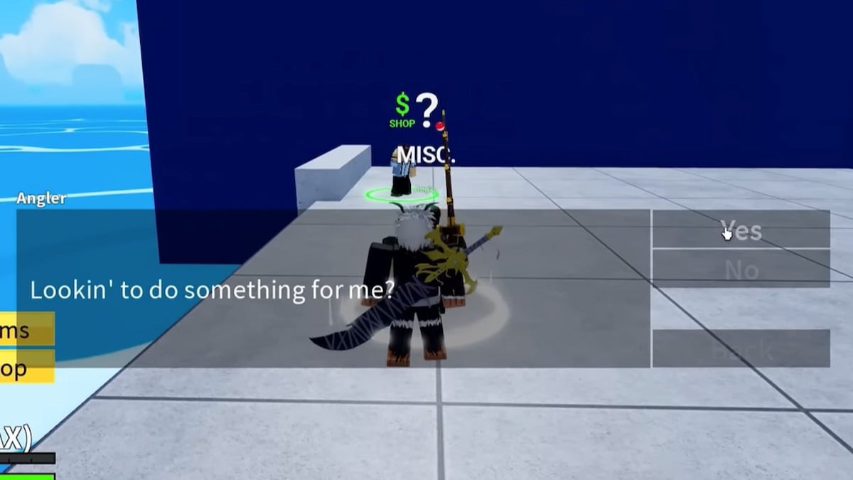 Angler NPC in Blox Fruits