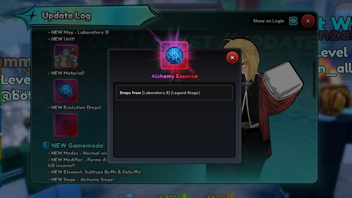 Alchemy Essence Source in Anime Last Stand