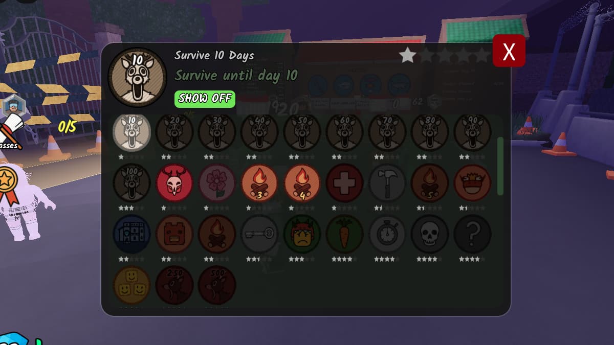 Badges in 99 Nights in the Forest