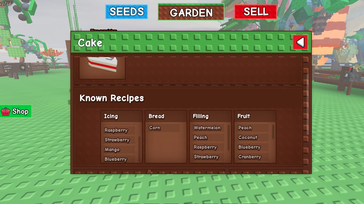 Cake Recipe in Grow a Garden
