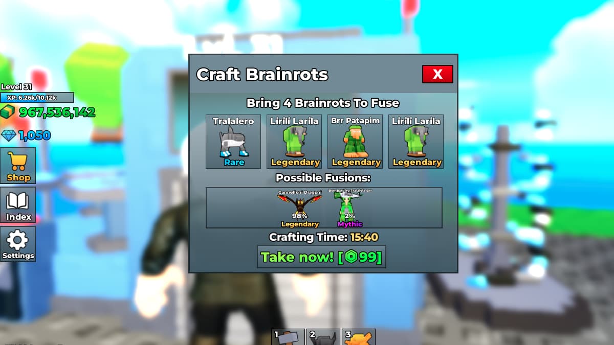 Crafting Recipes in My Singing Brainrot