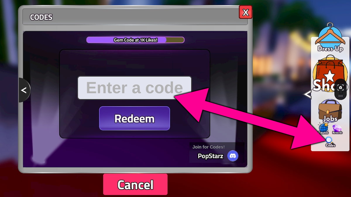 How to redeem Pop Starz codes.