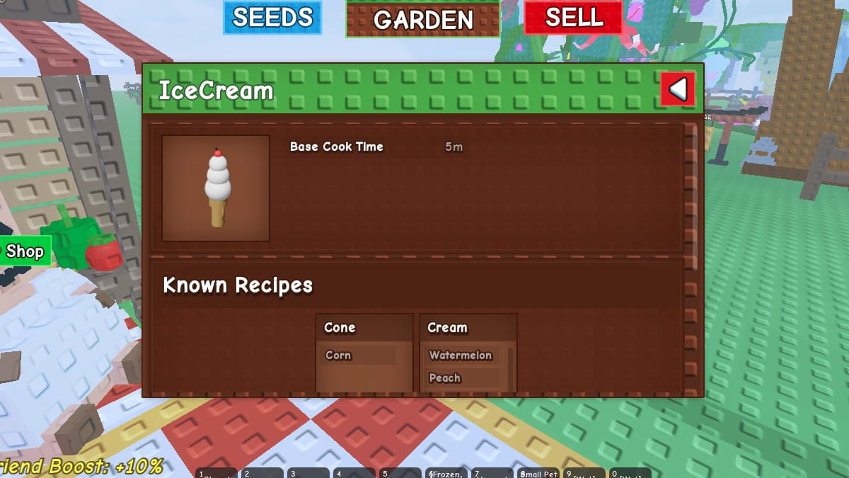 Ice Cream Recipes in Grow a Garden