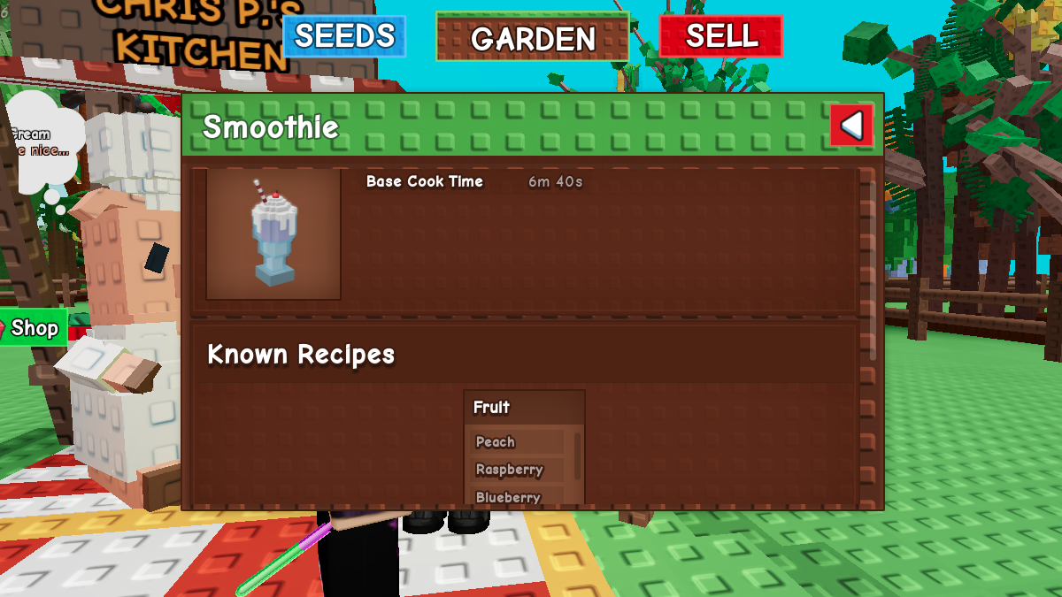Smoothie Recipe in Grow a Garden