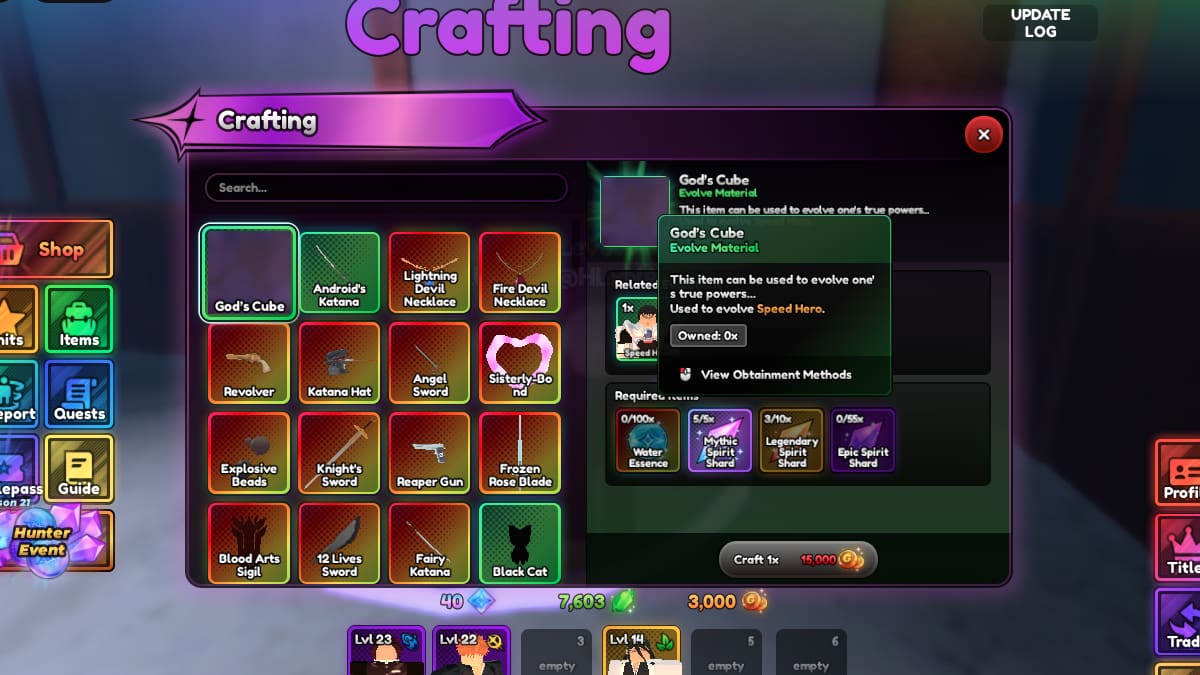 Speed Hero Evo Item in Anime Last Stand