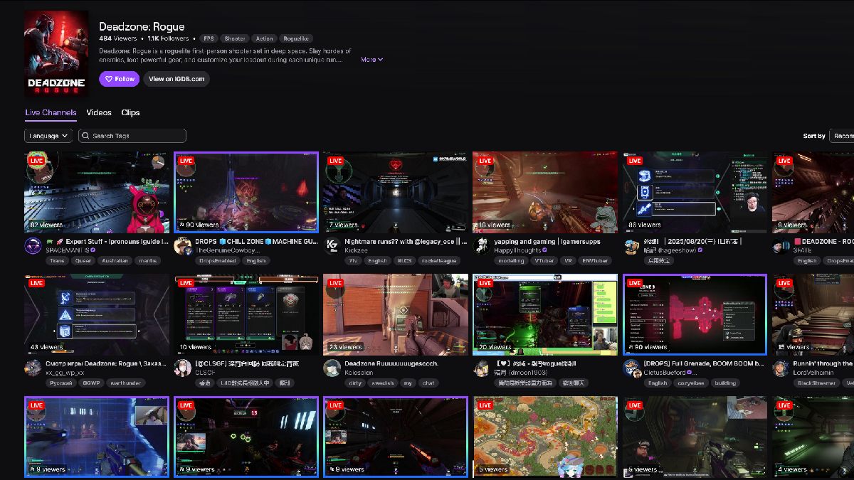 Deadzone Rogue Twitch Streams
