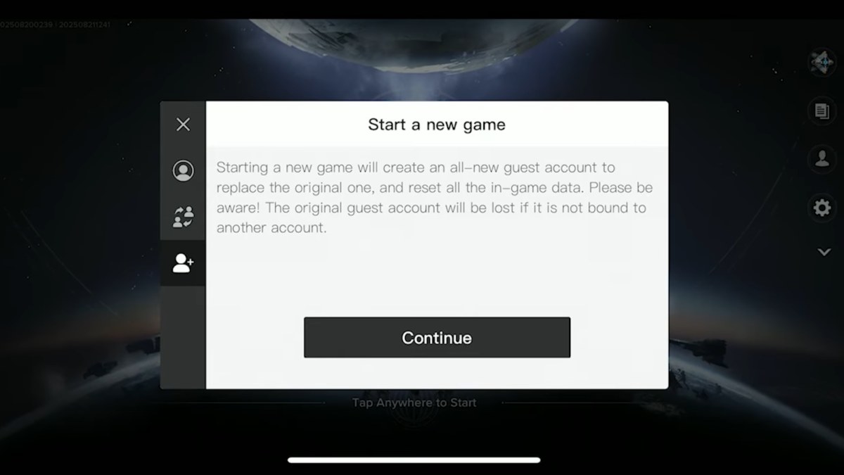 Destiny Rising delete guest account