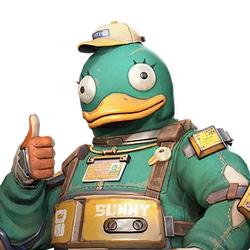 Farlight 84 character splash art Ducksye man with green duck outfit