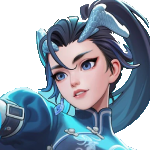 Farlight 84 character splash art chinese woman with blue dress and hair
