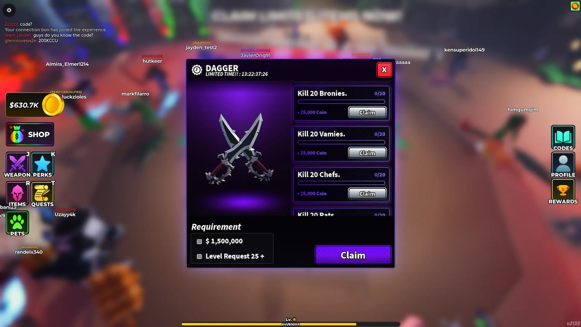 How to get the weapon Dagger in Hunty Zombie