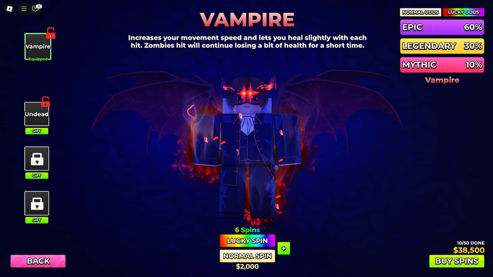 How to get and switch perks in Hunty Zombie Roblox experience