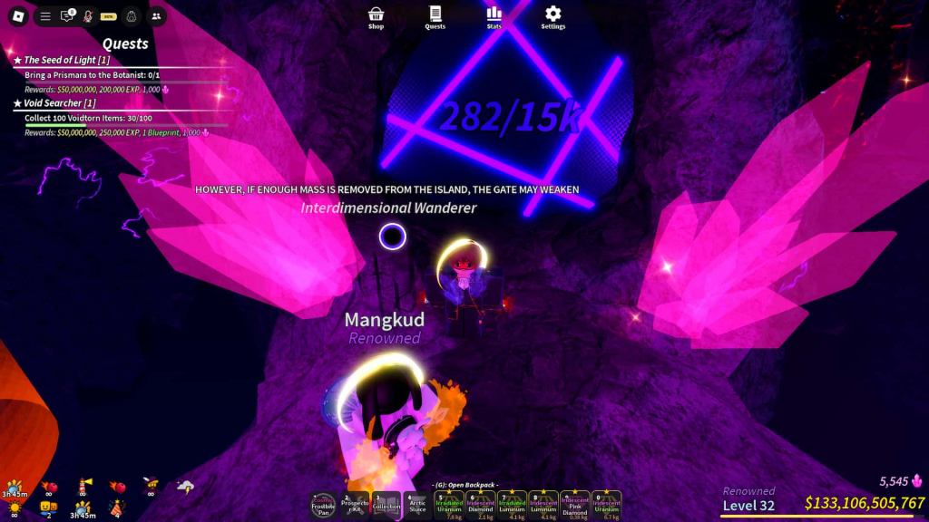 How to get the Void pan and shovel in Prospecting Roblox experience