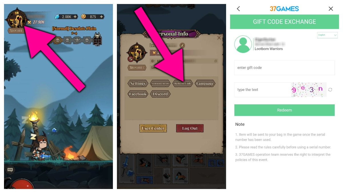 How to redeem codes in Lootborn Warriors.