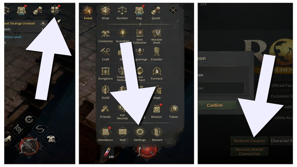 How to redeem codes in ROM Golden Age