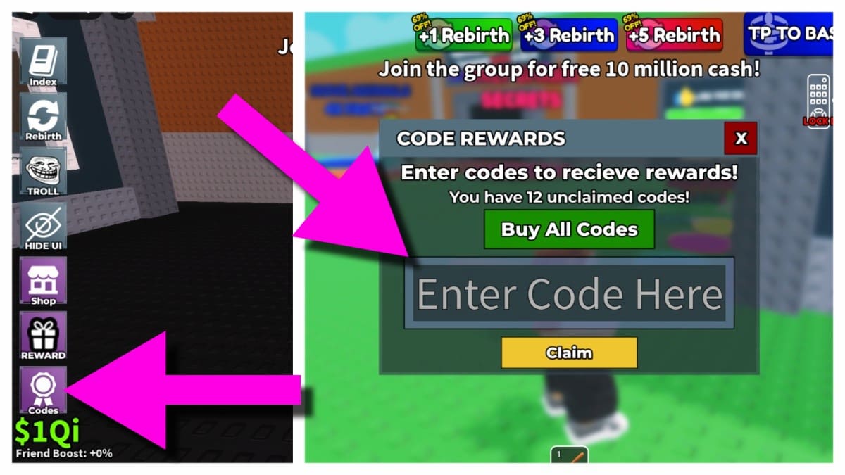 How to redeem Steal The FREE Brainrot MODDED codes