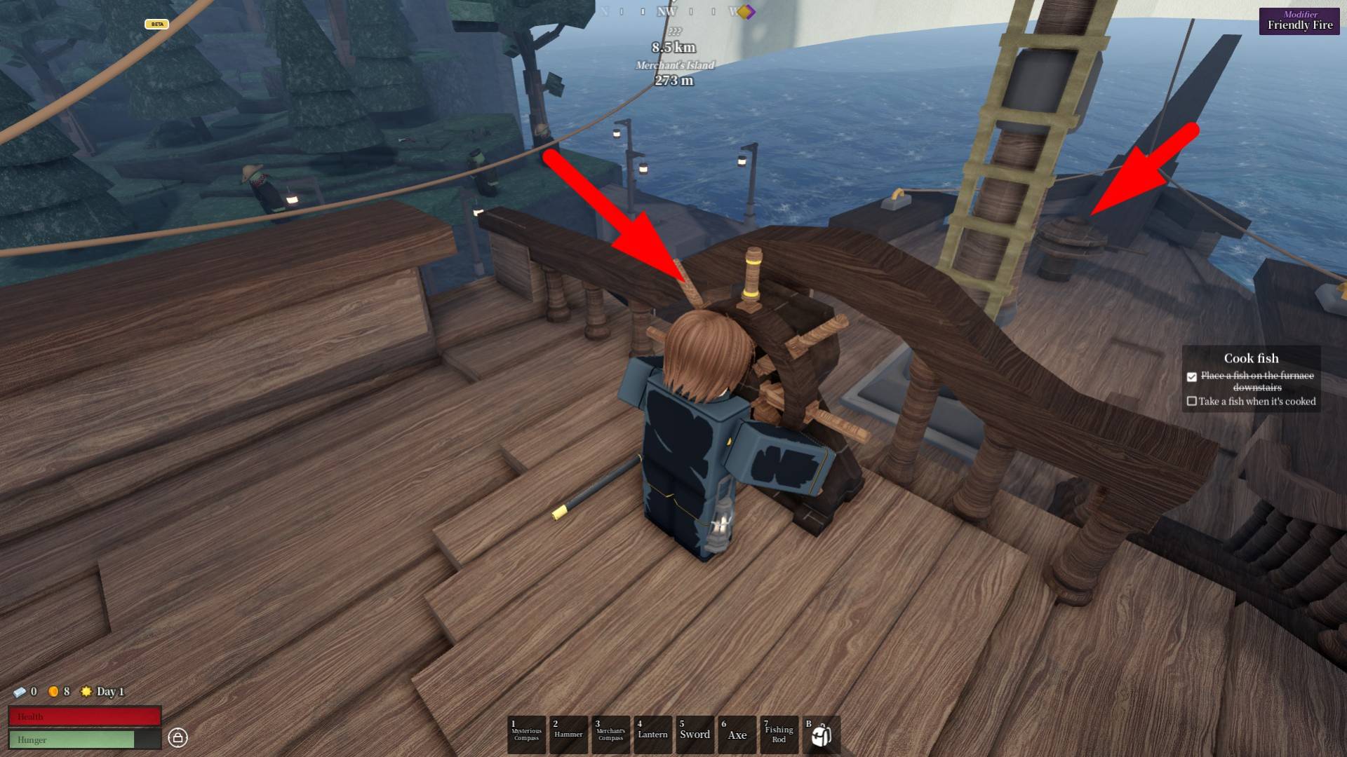 How to sail the ship in the Voyagers Roblox experience