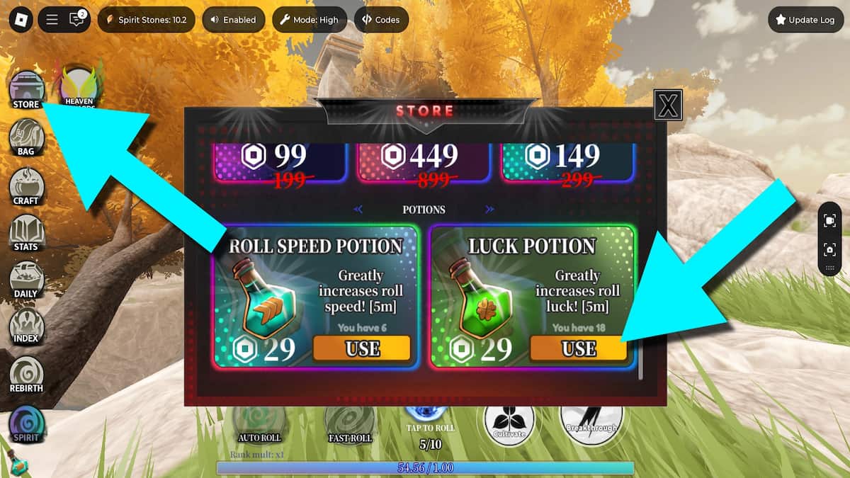 How to use potions in Immortal Luck X