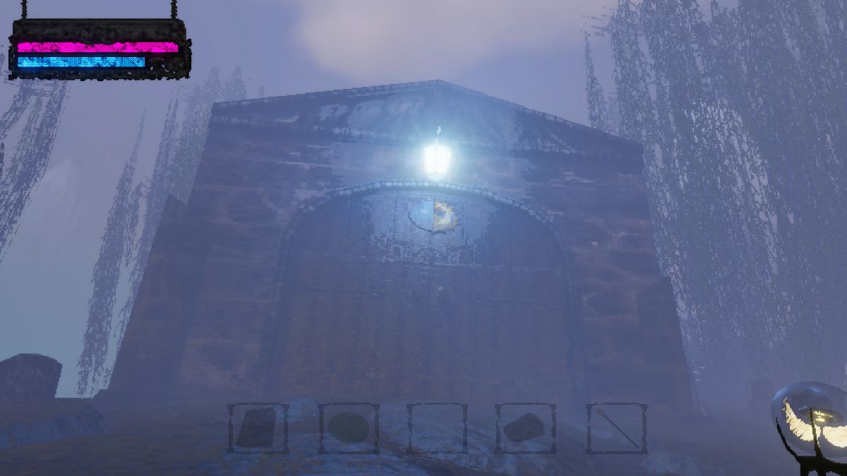 Mage Arena mausoleum from outside spooky lantern castle
