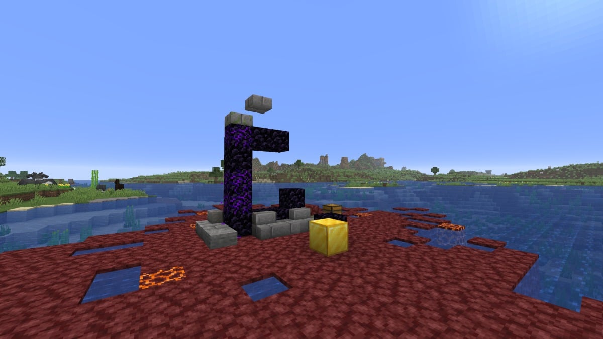 Minecraft nether portal seed in bedrock island