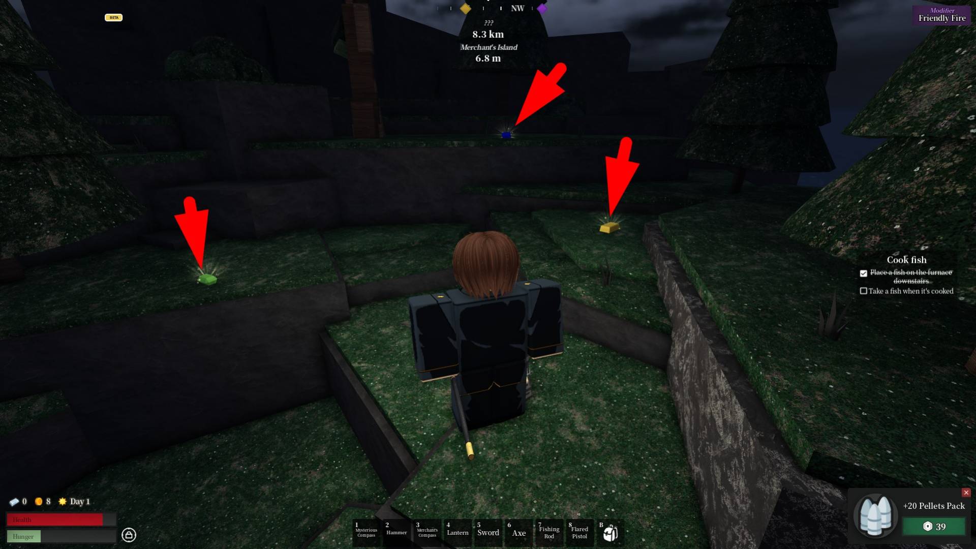 Where to find items in the Voyagers Roblox experience