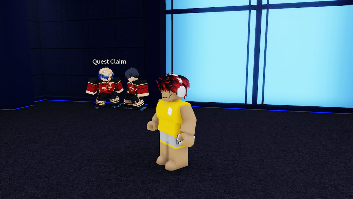 A player near two NPCs in Roblox