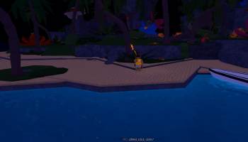 A player standing on Jungle Echoes