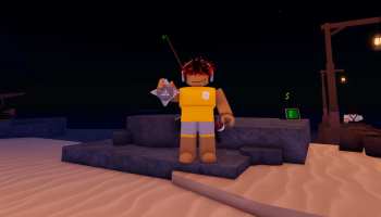 A player holding a Keystone in Fisch