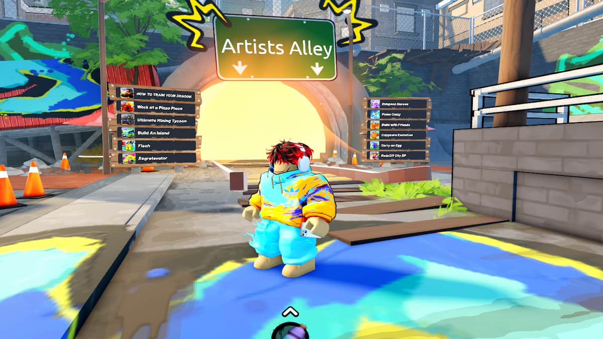 A player standing in front of a portal
