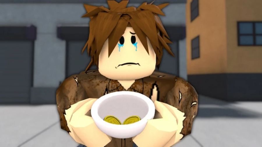 A player begging in Roblox