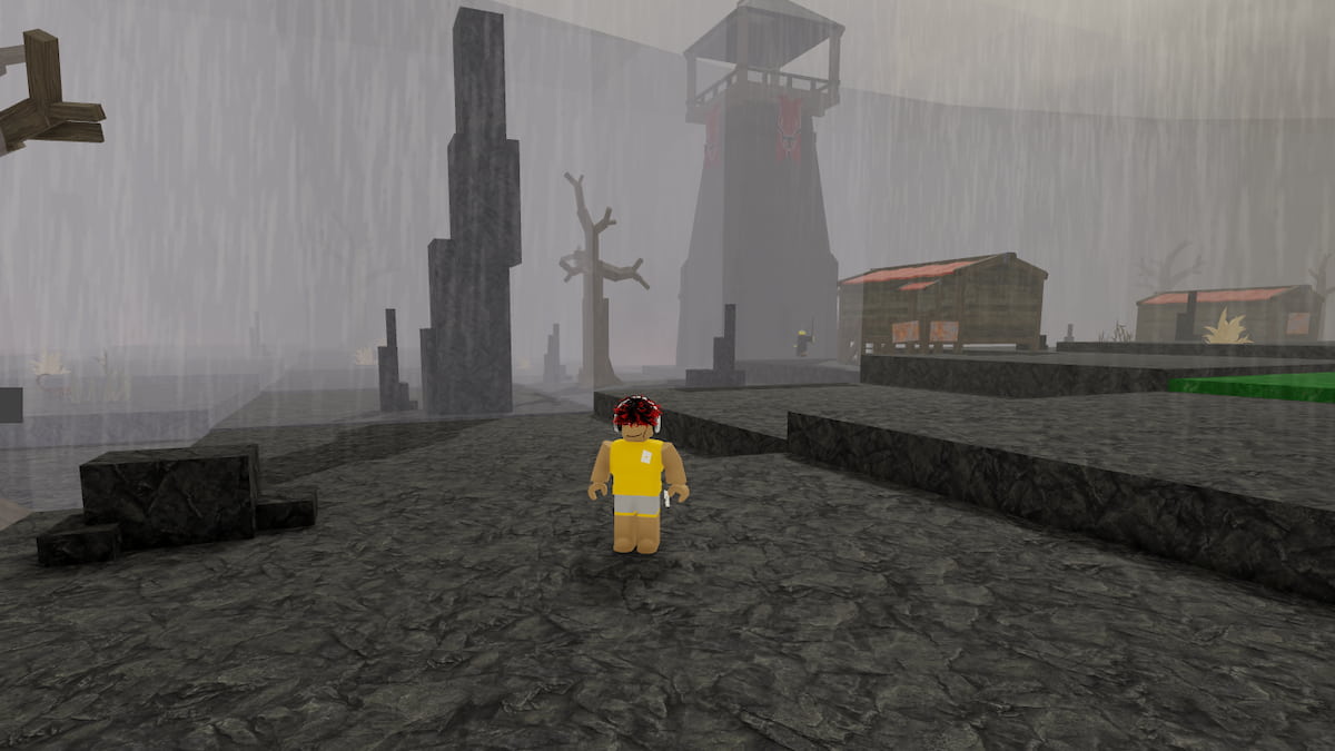A player standing in volcano biome
