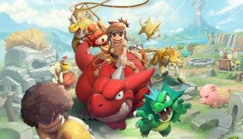 A player riding a dinosaur