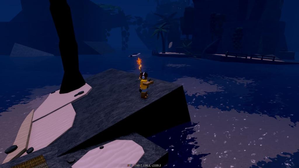 A player standing in Fisch