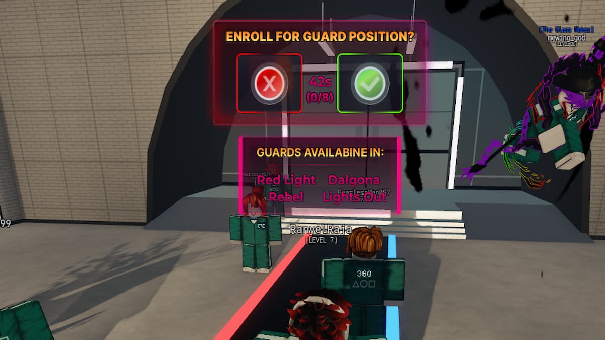 The Guard Selection Menu