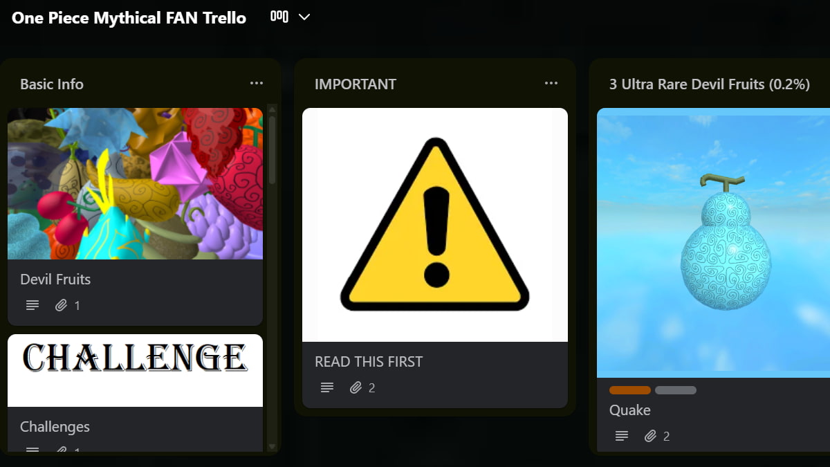 One Piece Mythical Trello
