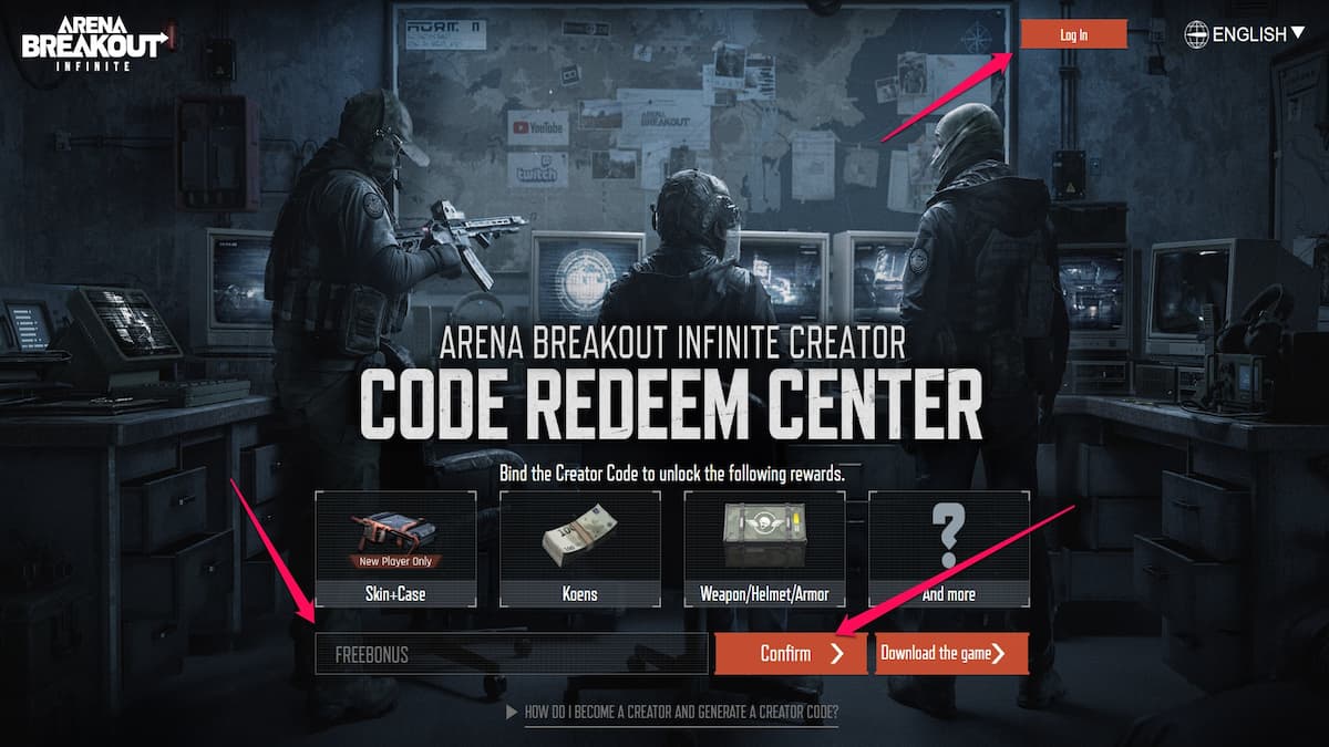 Redeem Creator Codes in Arena Breakout Infinite