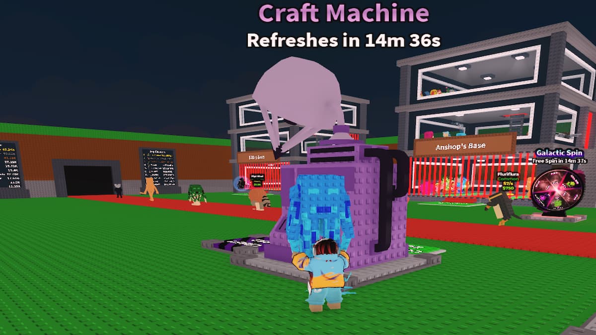 A player carrying a Brainrot to the Craft Machine