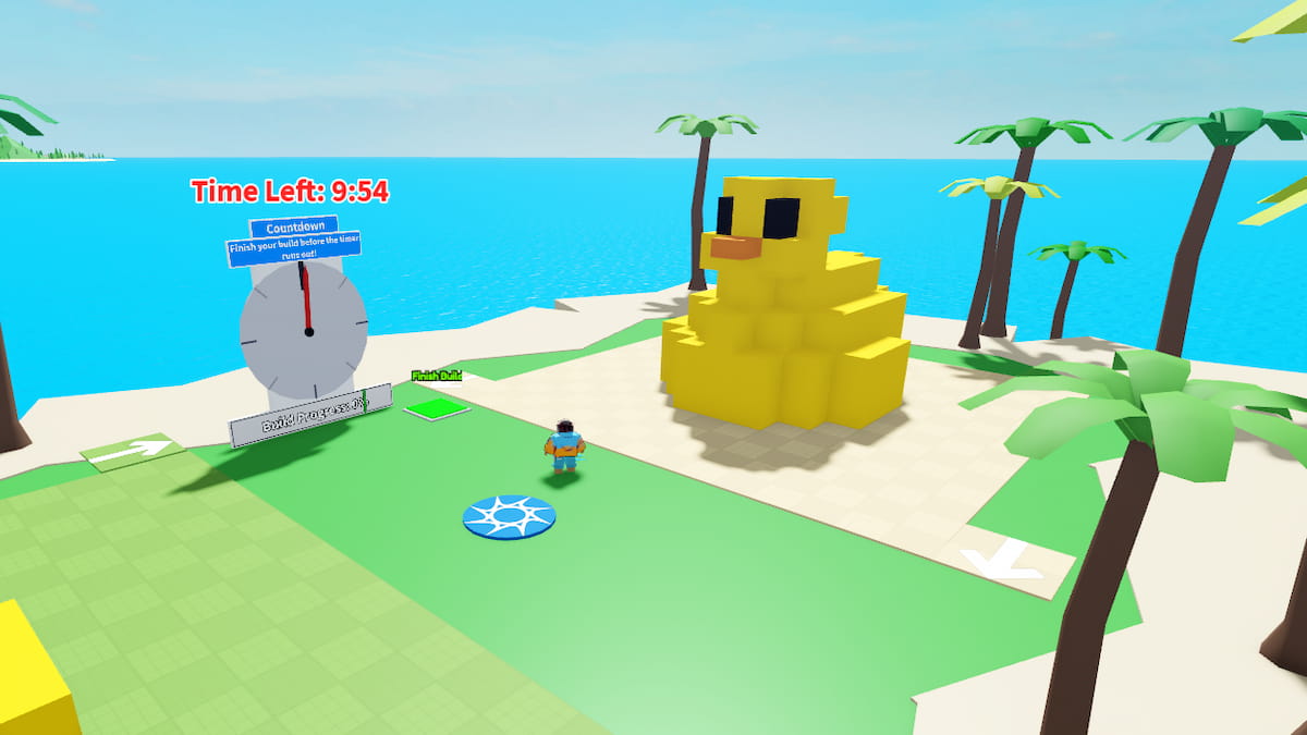 A large yellow duck
