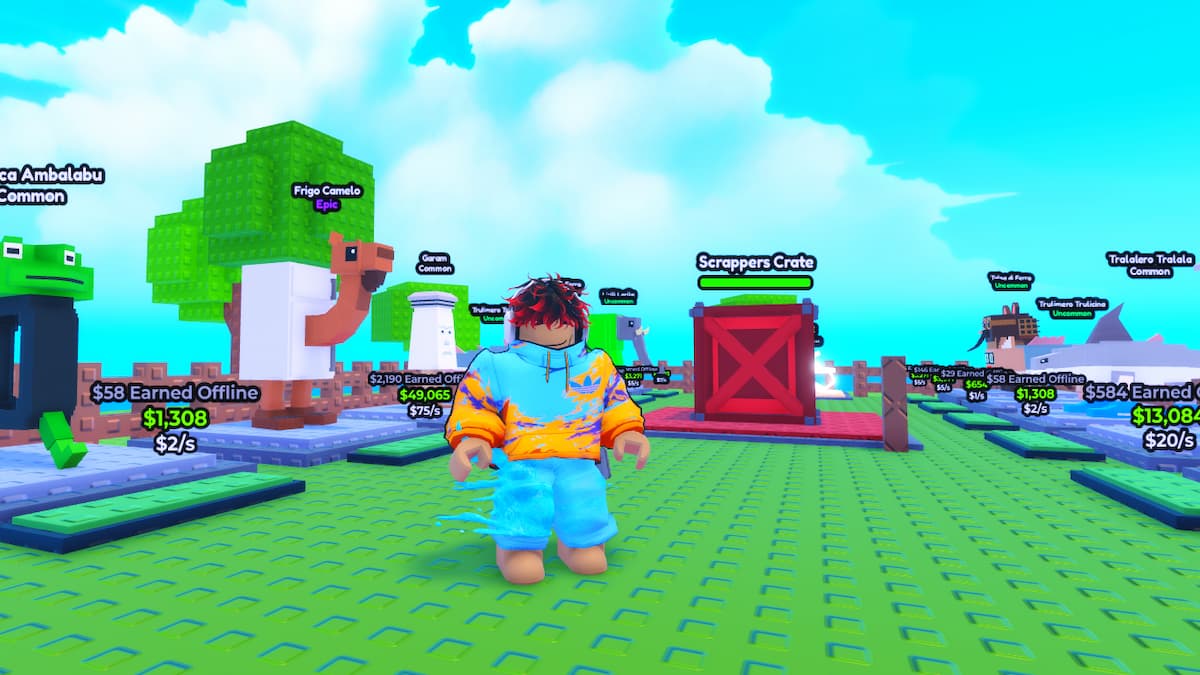 A player standing in his plot